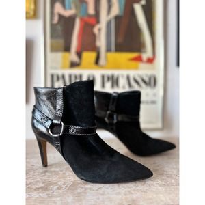 State Harloe Suede Pointed Toe Ankle Leather Boot Size 8.5